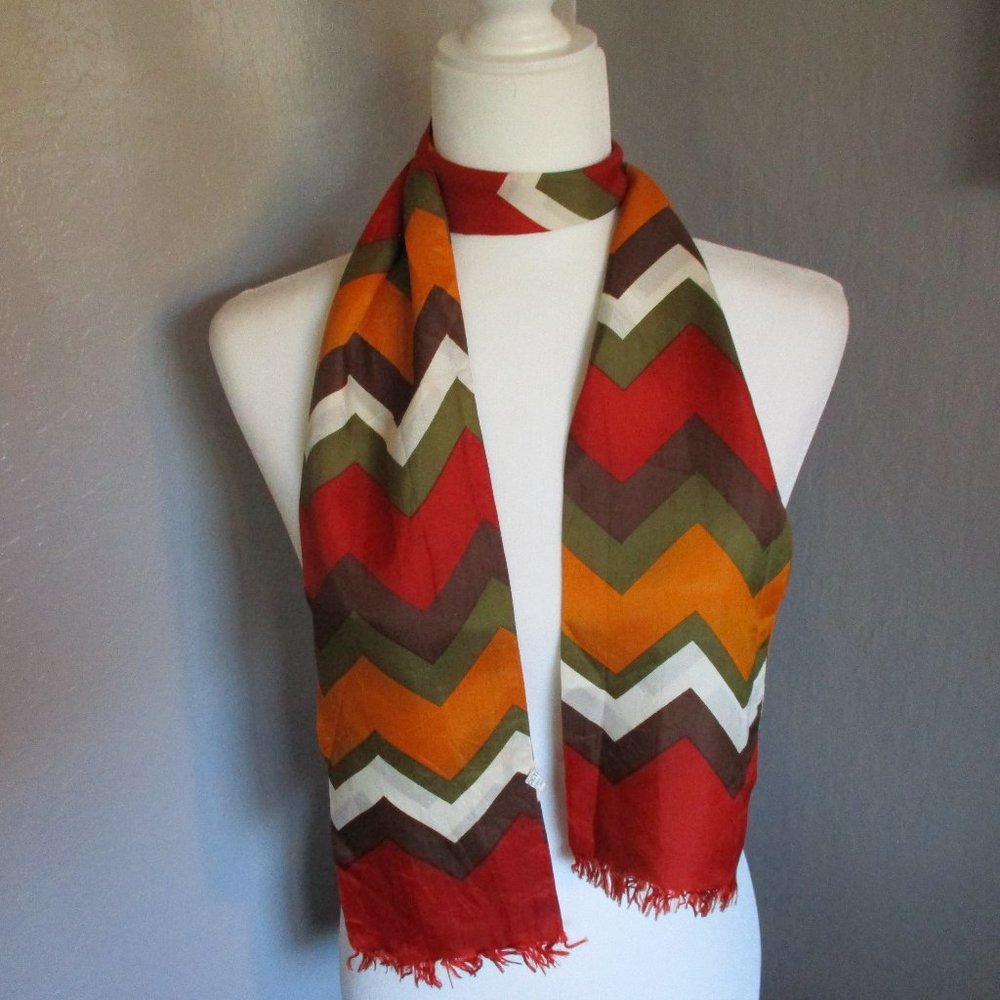 MCM chevron patterned oblong scarf